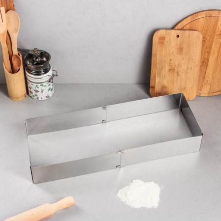 The form is sliding for baking "rectangular", H -6.5 cm, 18x32 - 26x50 cm-2