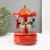 Souvenir Plastic Mechanical "Carousel - Horses" Red 10.5x10.5x17.5 cm