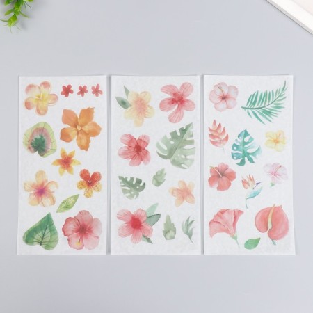 Stickers "Tropical mood" set 3 sheets 10x20 cm
