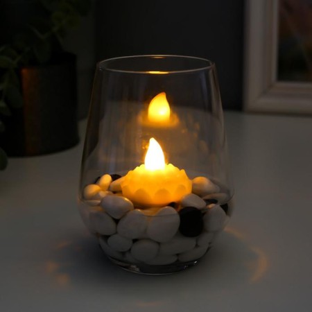 Lamp-brown water "Flower" LED 1xCR2032, without off., White 3.5x3.5x4 cm Risalux-2