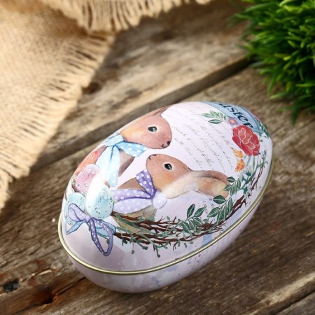 Casket Metal Egg "Rabbit" 11x6.5x7 cm-1