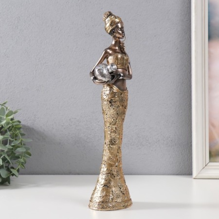 Souvenir Polystone "African in a gold suit with a jug" 8.3x6x33 cm-1