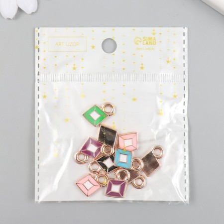 Decor for creativity plastic for metal "Rombs Bright" mix set 10 pcs 0.2x1.2x1.8 cm-3