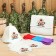Set for a bathhouse and sauna 5V1 (bag, hat, mittens, rug, washcloth), with a pair print, white
