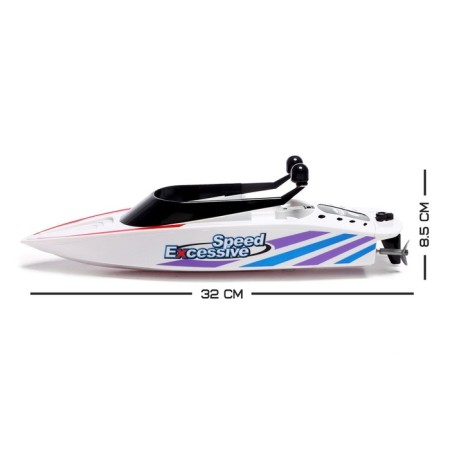 The radio -controlled “speedboat” boat works on the battery, the color is white-1