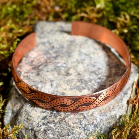 Bracelet "braid", plate, narrow, copper