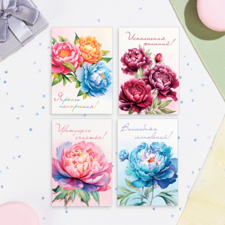 Set of mini-postcard "Flowers" 7.6 x 10.6 cm-5