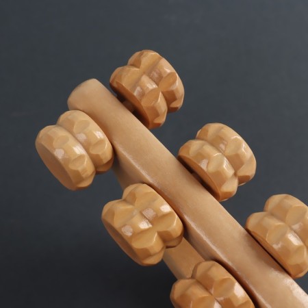 Massage "Caterpillar", 18 × 5.5 × 8 cm, 10 wheels, wooden-5