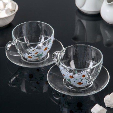 Tea Set "Romashkovo Field", 200 ml, in a suitcase-4