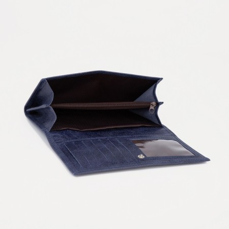 Women's wallet on the button, blue color-2