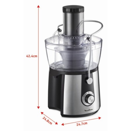 Moulinex Ju550D10 juicer, centrifugal, 800 watts, 2/0.8 l, black-silvery-3
