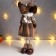 Interior doll "Losik in a skirt in a cell, and a sweater with patterns" 57x12x17 cm