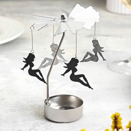 Curler -spraying "Carousel with Fairies", Silver, Metal-1