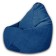 The hand-bag “pear” is positive Modus, size m, diameter 70 cm, height 90 cm, velor, blue color