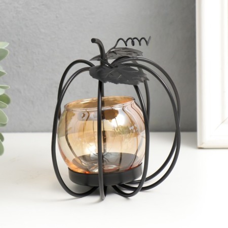 Climber metal, glass per 1 candle "Apple" D-4 cm 11x9x12 cm-2