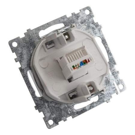 Computer outlet 1-seater RJ-45 (mechanism), Stekker series Katrin, GLS00-7107-03, silver 1022441-2