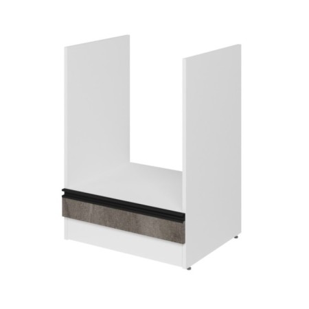 Floor cabinet under the oven, 600x480x820, white/dark concrete/anthracite
