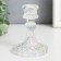 Glass Glass for 1 candle "Geneva" d-2.2 cm transparent holography 10.5x7.7x7.7 cm