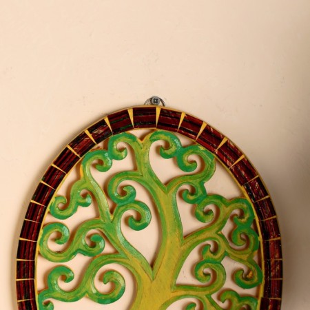 Panel wall "Tree of life" wood, glass 23x30 cm-1