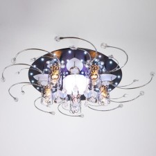 Economic chandelier with PDU 41007/5 5x40W E27, backlight LED Black 64x64x17 cm