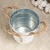 Kashpo "Vederko Lindberg" white with handles, 13x13x12cm