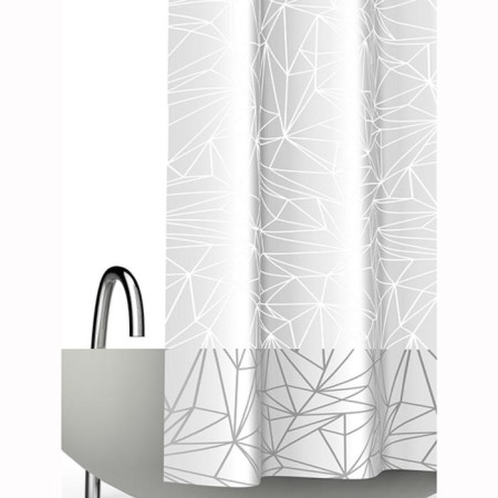 Prisma bathroom curtains, 180 × 200 cm, PVC, white color