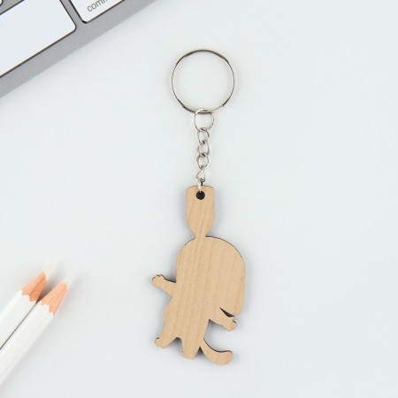 Key keychain, wooden "cat Friday", 3.5 x 6 cm-3