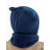 A cap on ties with ears children's Amarobaby Pure Love Bear, with a lining, size 40-42 cm, blue color