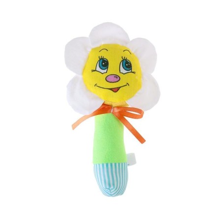 A rattle on the stick "Chamomile", color mix-11