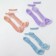 Set of glass socks 3 pairs, river 35-37 (22-25 cm), central rose/goal/lavender