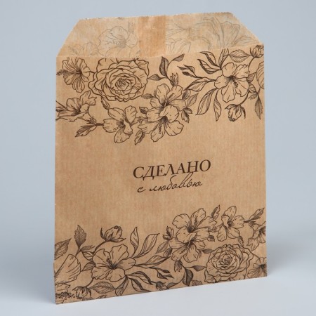 Package package, packaging, crafting, “flowers” ​​13 x 16 cm without a window