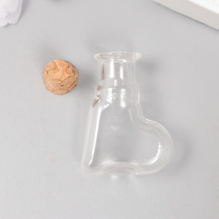 Decor for creativity Glass "A bottle - a heart with a traffic jam" 0.8x1.9x2.7 cm-2