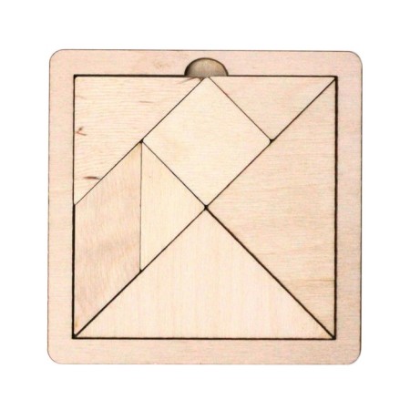 The game of the puzzle is wooden "Tangram", natural, small-1