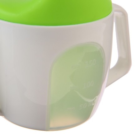 Drunker - a cup 2 in 1 children's training, solid nose, 150 ml., With handles, green color-3