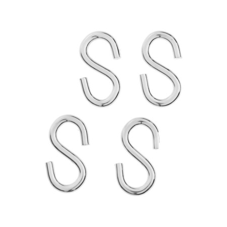 Hook S-unit. 4mm white zinc 4 pcs-1