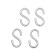 Hook S-unit. 4mm white zinc 4 pcs