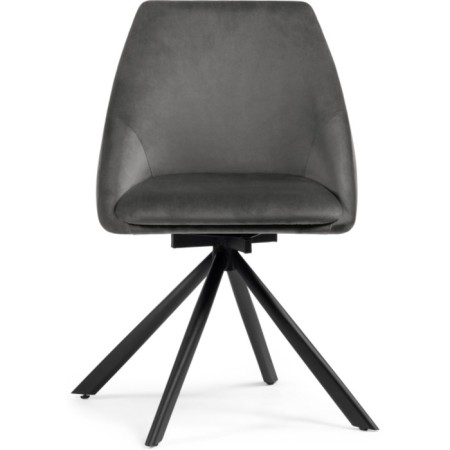 Stol on a metal frame spinning, metal/velor, black/gray 51x55x83 cm-2