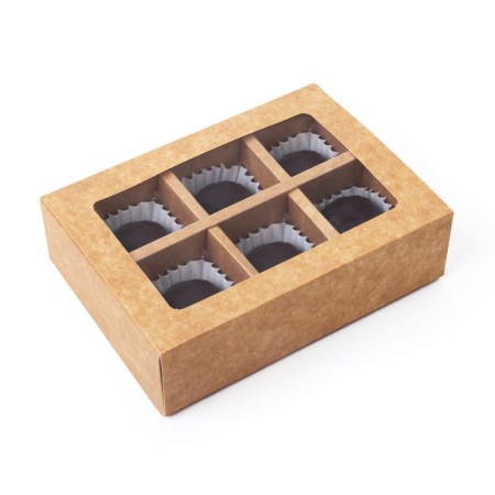 Folding box under 6 sweets, craft, 13.7 x 9.8 x 3.8 cm-2