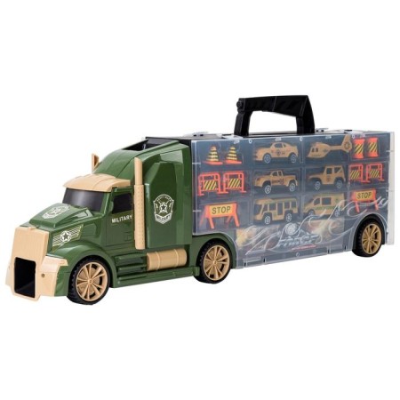 Auto -Vorot Case Givito Militari, with cars, with tunnel, green color, 54 cm-7