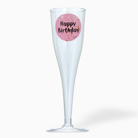 A set of plastic glasses for champagne "Happy Birthday", Party, 150 ml