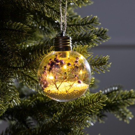 Fir -tree ball "Lilac dry flowers", batteries, 5 LED, glow warm white-2