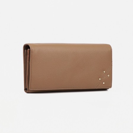 Women's wallet on magnets, brown color