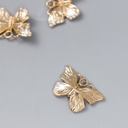 Decor for creativity Metal "Golden butterfly" rhinestones 1.2x1.9 cm-1