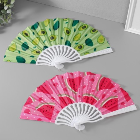 Fan plastic, textiles "summer mood" mix 23 cm-1