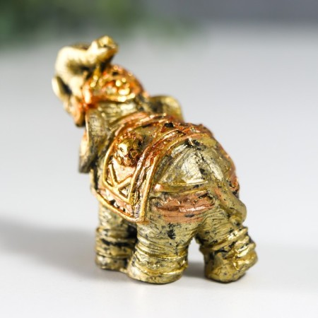 Polystone souvenir "Little Elephant with Rose on the Popon" 3.5x4x2 cm-3