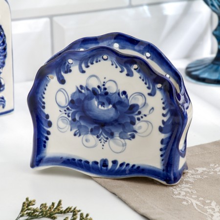 Morning, Gzhel, Porcelain, 11x13 cm-1