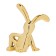 Toy on the car panel, bunnies, gold, plastic, set 2 pcs