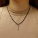 Unisex “arrow”, color black silver on a black lace, 44.5 cm