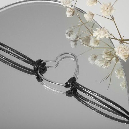 Choker "Heart", black color in silver, l = 35 cm-1
