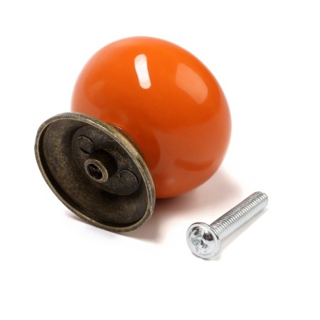 Handle button Dome Ceramics 003, ceramic, orange-4